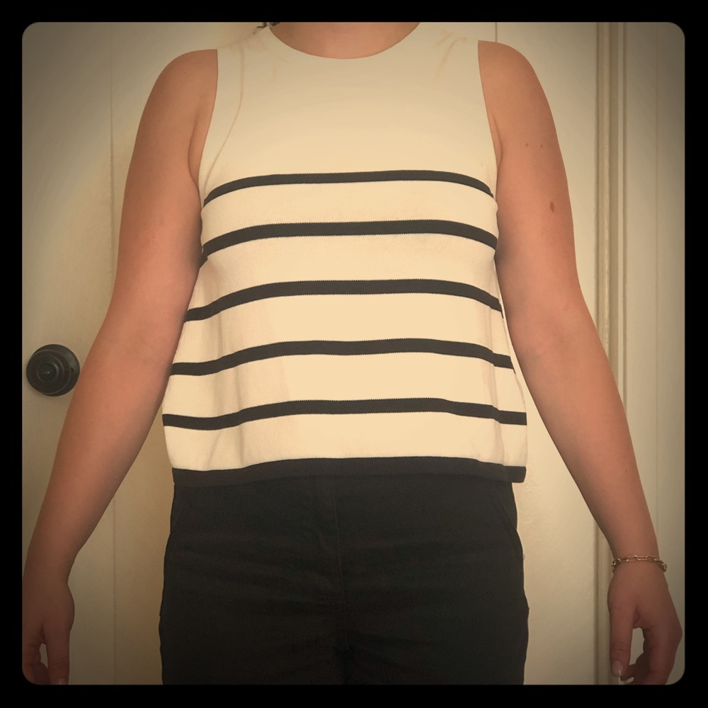 Striped a-line top